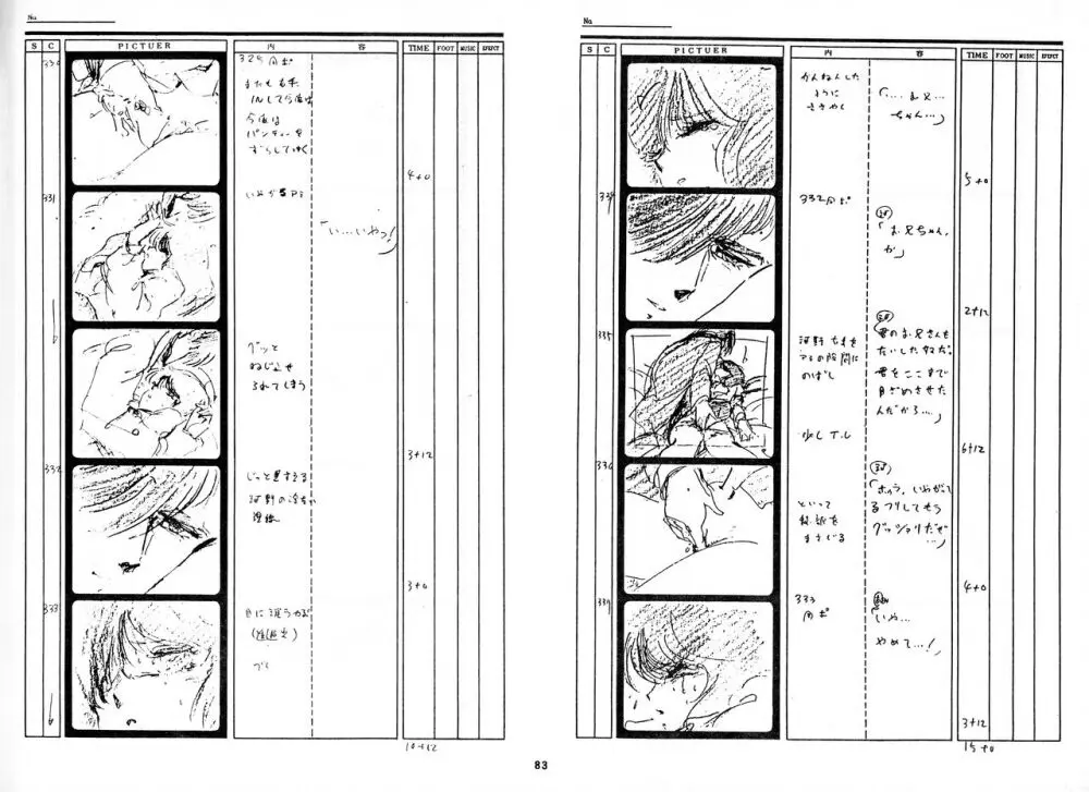 くりいむレモン 絵コンテ･設定資料集 PART1 ｢媚･妹･Baby｣ ＆ PART5｢亜美･AGAIN｣ Page.82