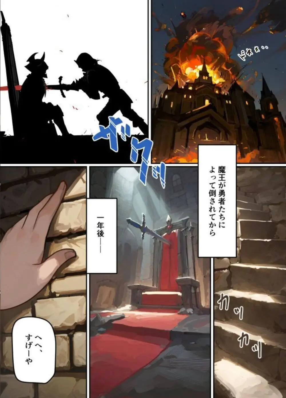 魔王が倒されたのでタンク兄弟と剣士を魔物娘に変えちゃいます! Page.3