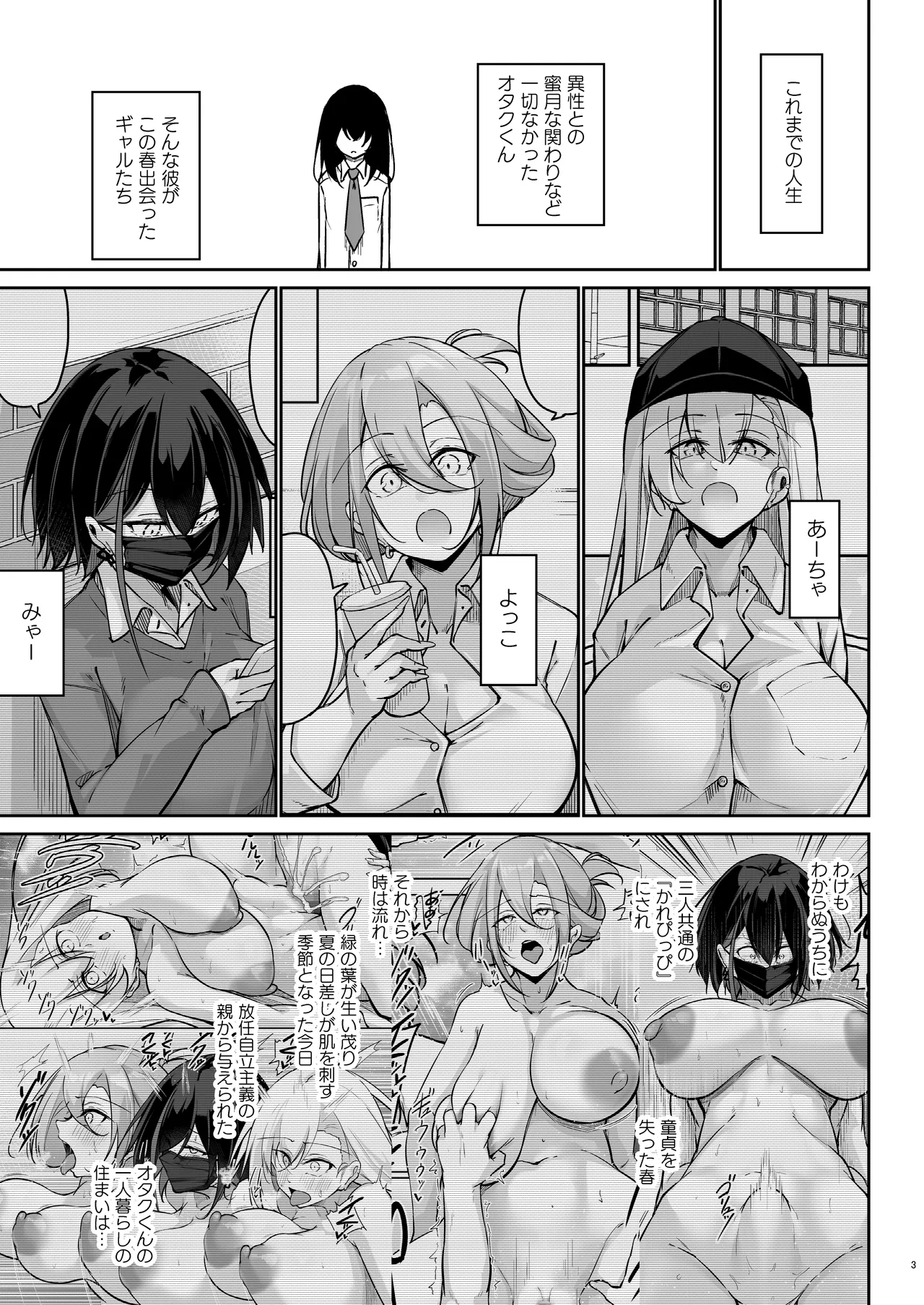 同級生ギャル3人組と…1.5 Page.2