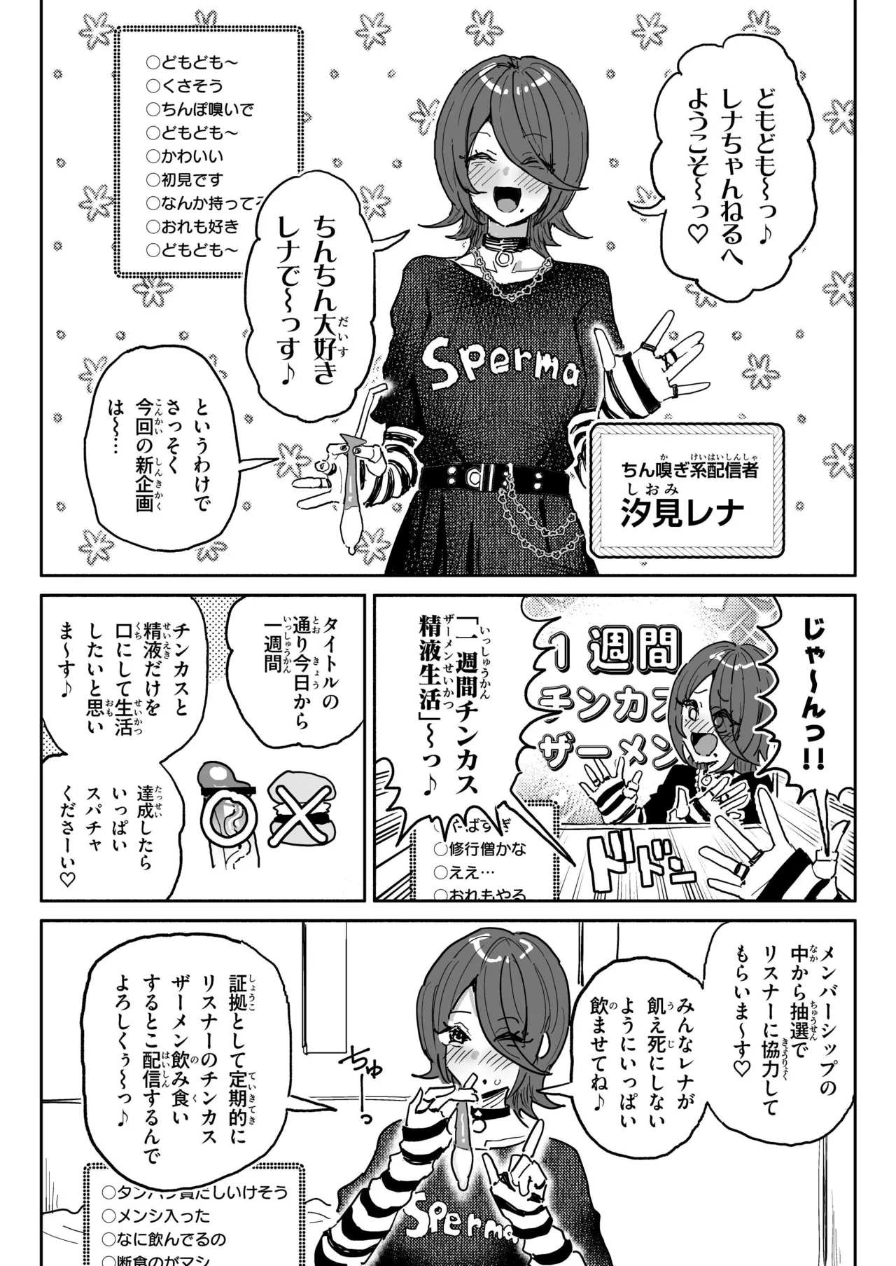 ちん嗅ぎ系配信者一週間チンカスザーメン生活 Page.3