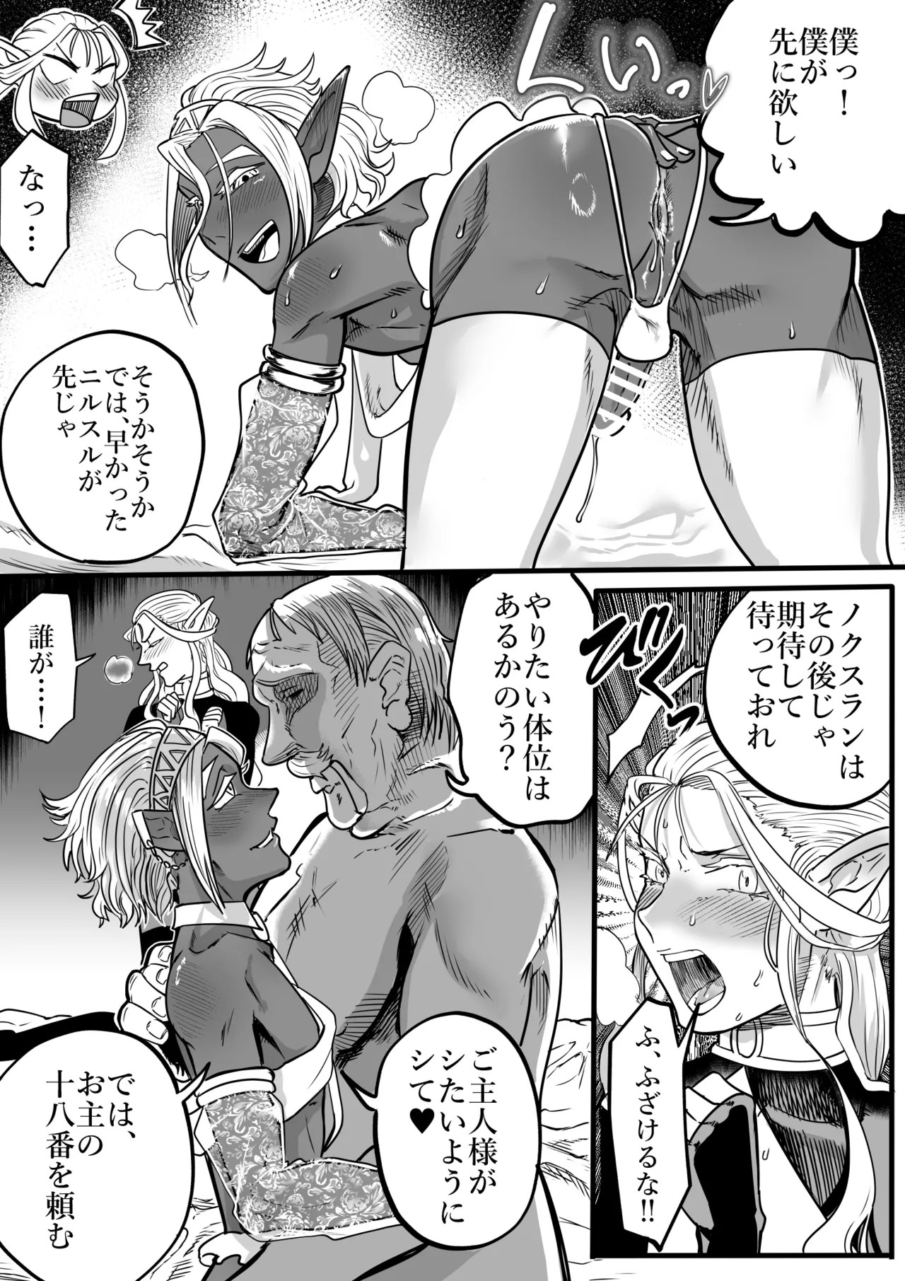 ツンデレエルフとダークエルフとの3P Page.12