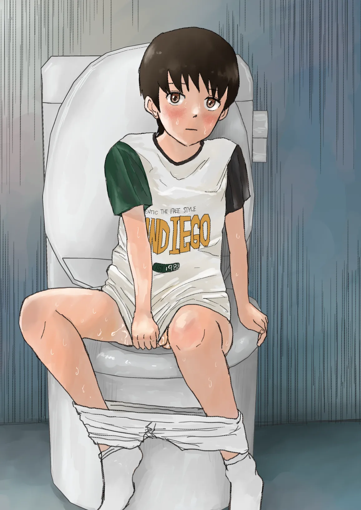 教え子ショタを個室トイレに連れ込んで.... Page.22