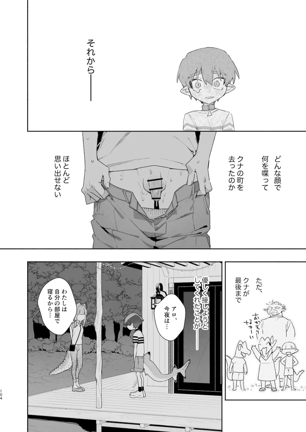 ♂が受け。ワニちゃん×サメくん前編 Page.105