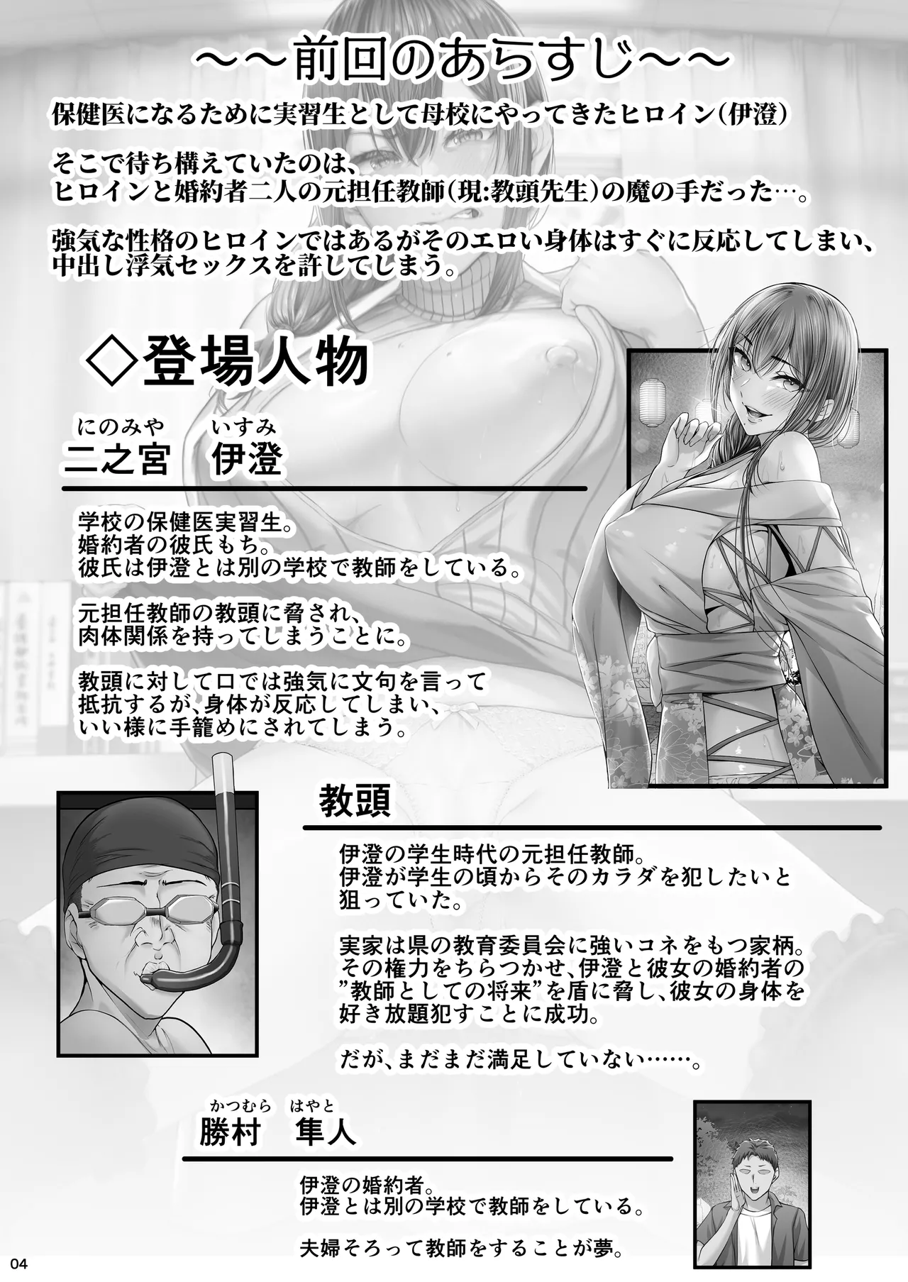 夏日 強気に文句を言いながらもエロい身体が反応してNTRれる保健医実習生の本。ver. Page.3