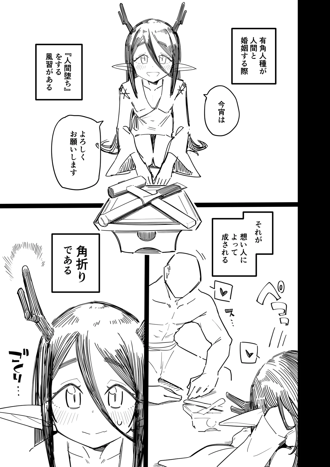 有角人種が人間と婚姻する際、想い人に角を折って貰うことで人間堕ちする風習がある Page.2
