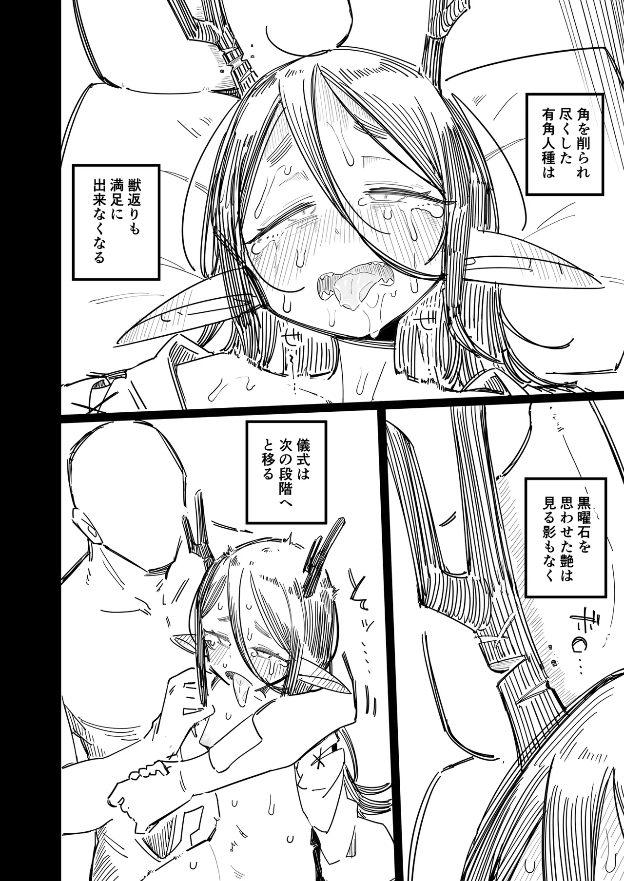 有角人種が人間と婚姻する際、想い人に角を折って貰うことで人間堕ちする風習がある Page.21